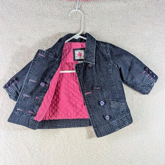 Baby Gap Infant Girls 6-12 Month Denim Insulated Double Breasted Peacoat Jacket - Picture 4 of 4